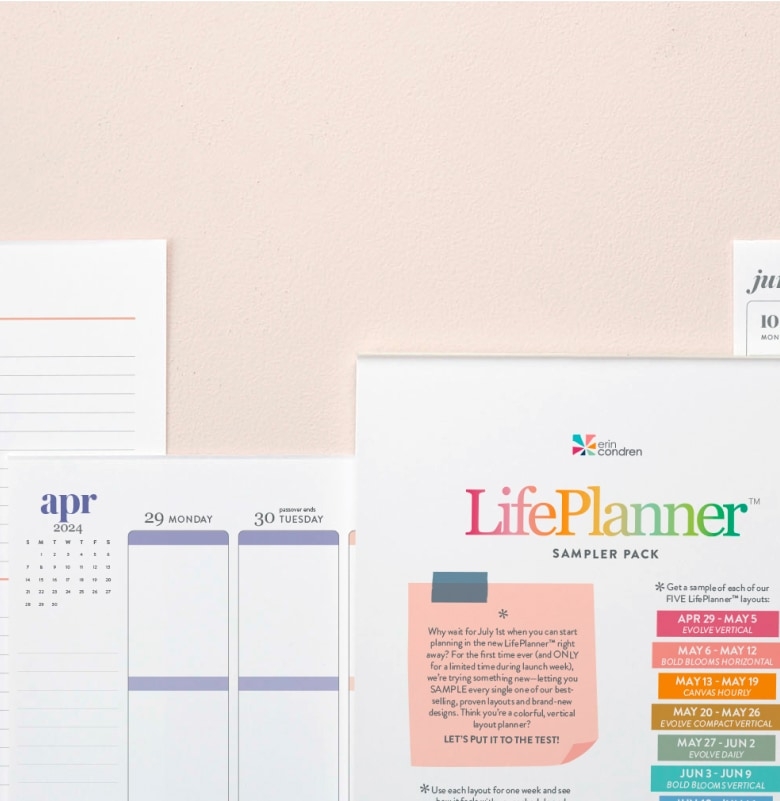 LifePlanner sampler back.