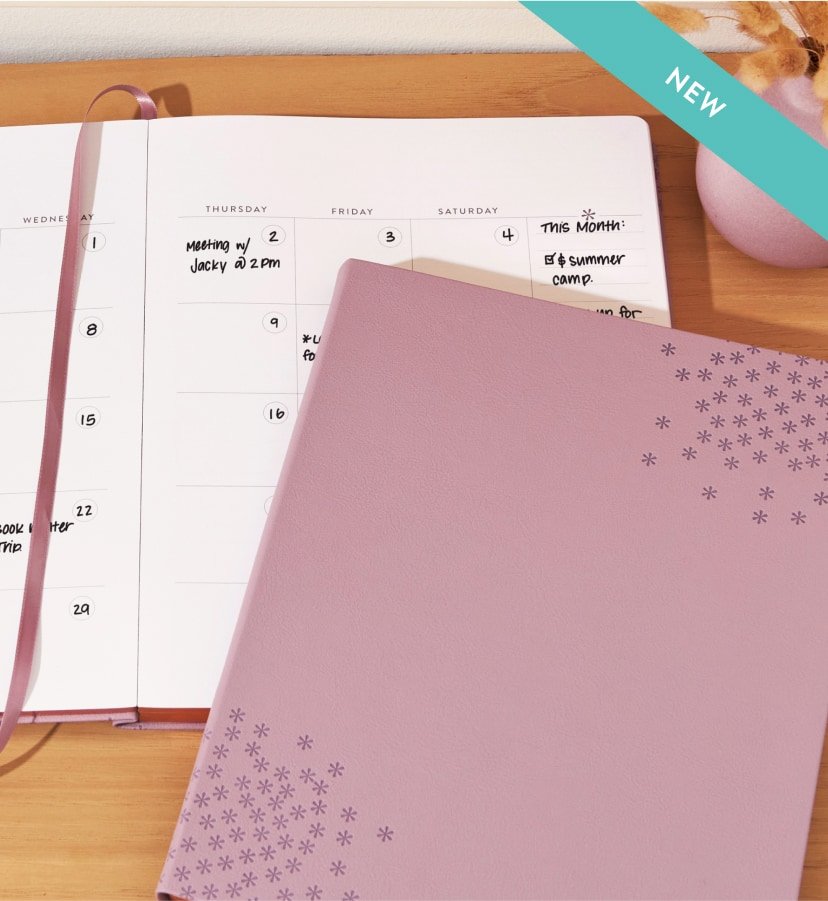 view of new undated planners. click to shop now.