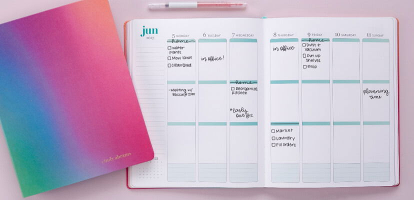 Overhead view of two Softbound LifePlanners
