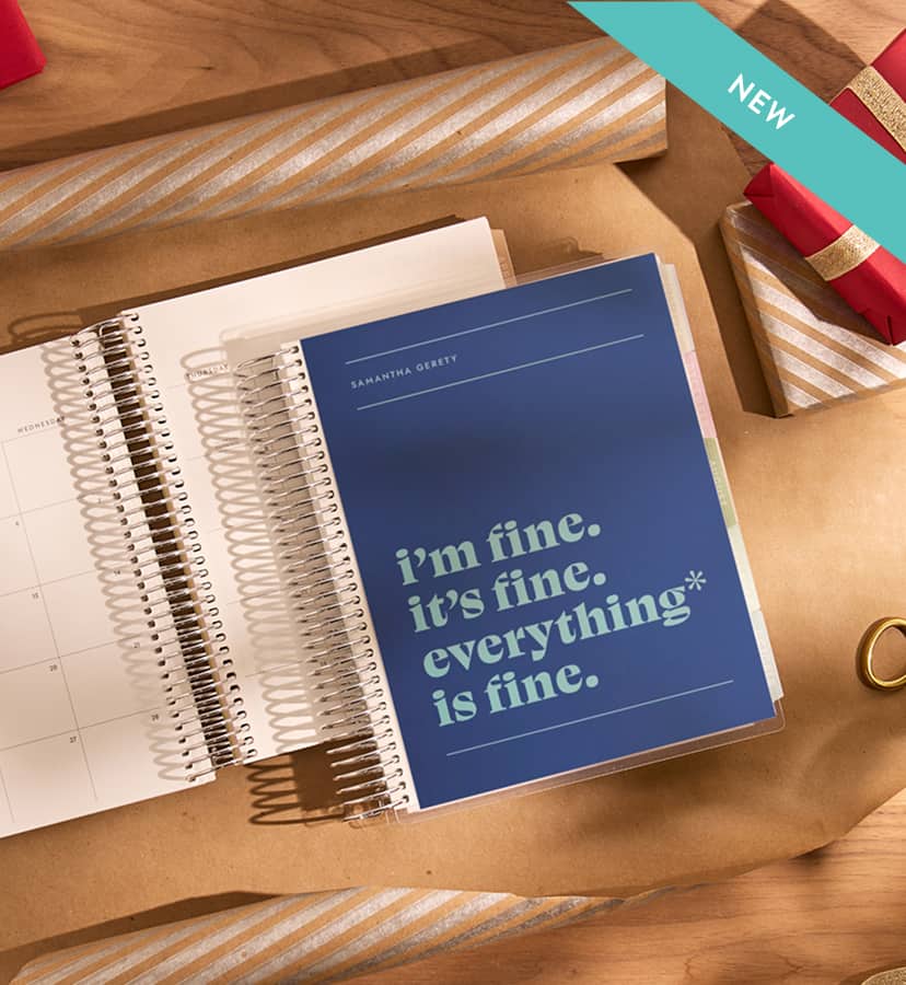 A photo of a group of planners with new fall cover designs. Click to shop now.