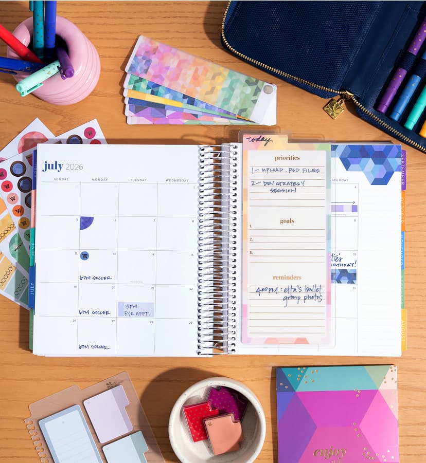  Planner bundle featuring a coiled lifeplanner with dashboard and stickers. Click to shop now.
