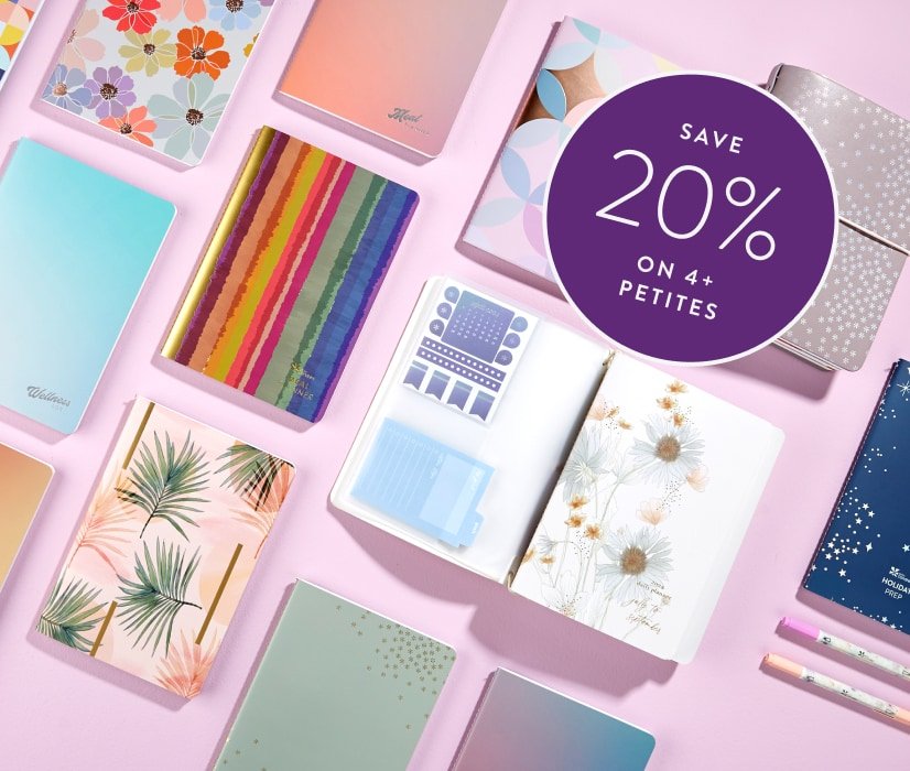 Assorted Petite Planners. Save 20% on 4+ Petites