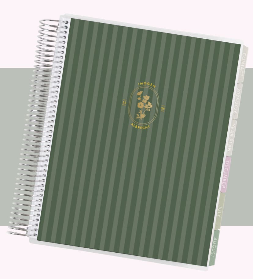 Teacher Lesson Planner featuring Floral Seal cover design.