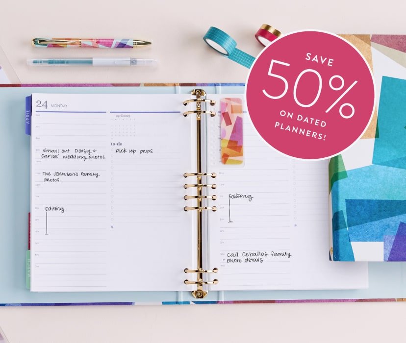 Save 50% on dated planners!