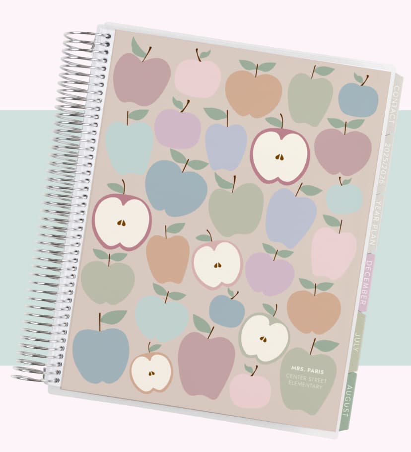 Teacher Lesson Planner featuring Applescape cover design.