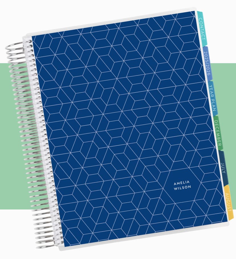 Teacher Lesson Planner featuring Minimal Hexagon cover design.