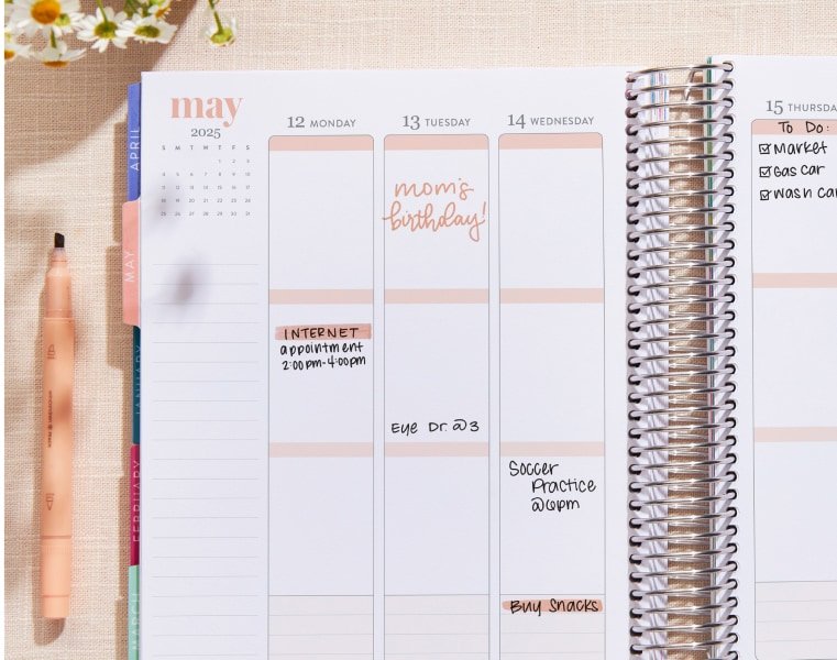 coiled lifeplanner with vertical layout