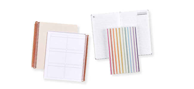 coiled and softbound notebooks