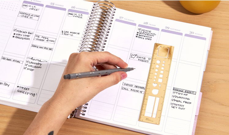 Close up of LifePlanner with vertical format.