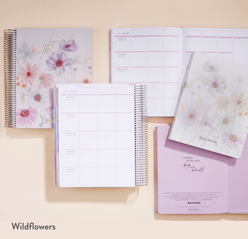 view of assorted teacher lesson planners in Wildflowers