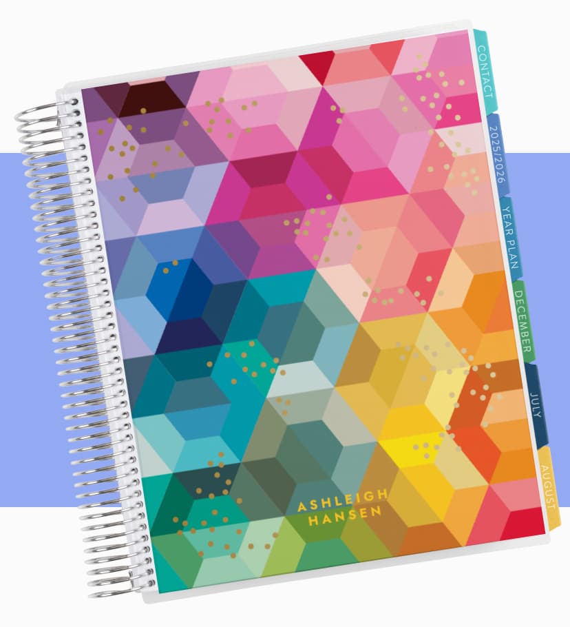 Teacher Lesson Planner featuring Hexagon cover design.