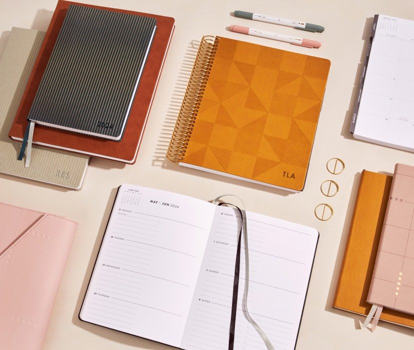 view of assorted focused planners and notebooks.