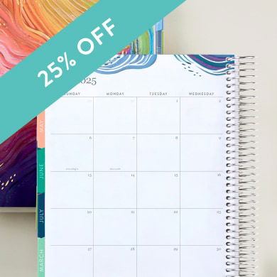 25% off Monthly Planner. Click to shop now.