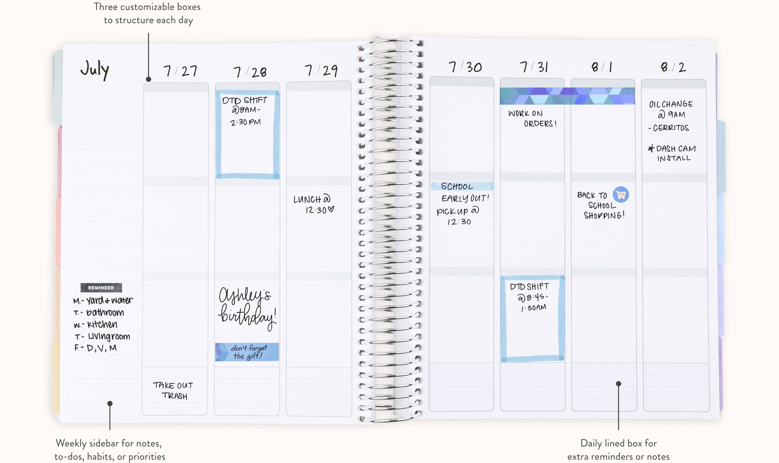 Spiral Bound Planner With Stickers Free Printable Vertical Weekly