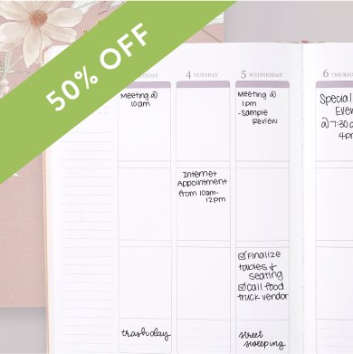 50% off Softbound LifePlanners. Click to shop now.