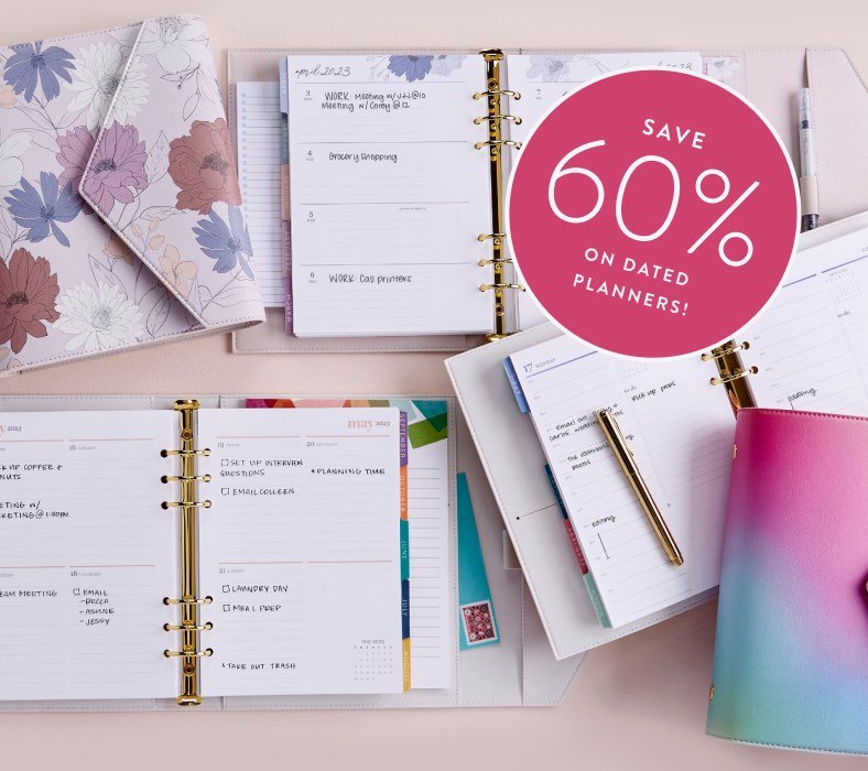 Save 60% on dated planners!