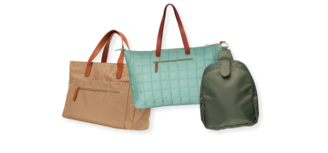 assorted bags and totes