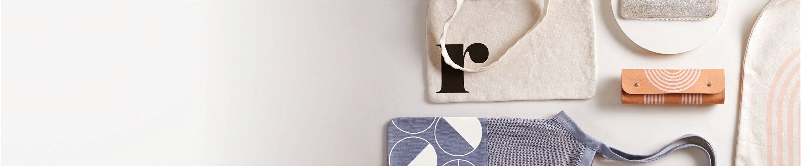 Overhead view of Focused Tote Bags and accessories