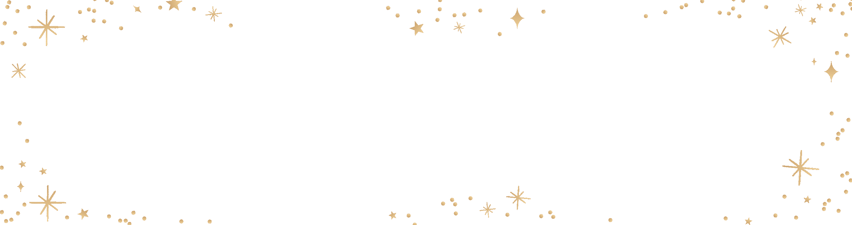 Starry Holiday background featuring animated stars and an illustration of wrapped gifts.