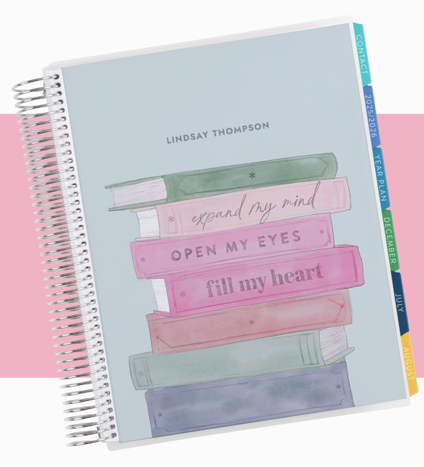 Teacher Lesson Planner featuring Books of Wisdom cover design.