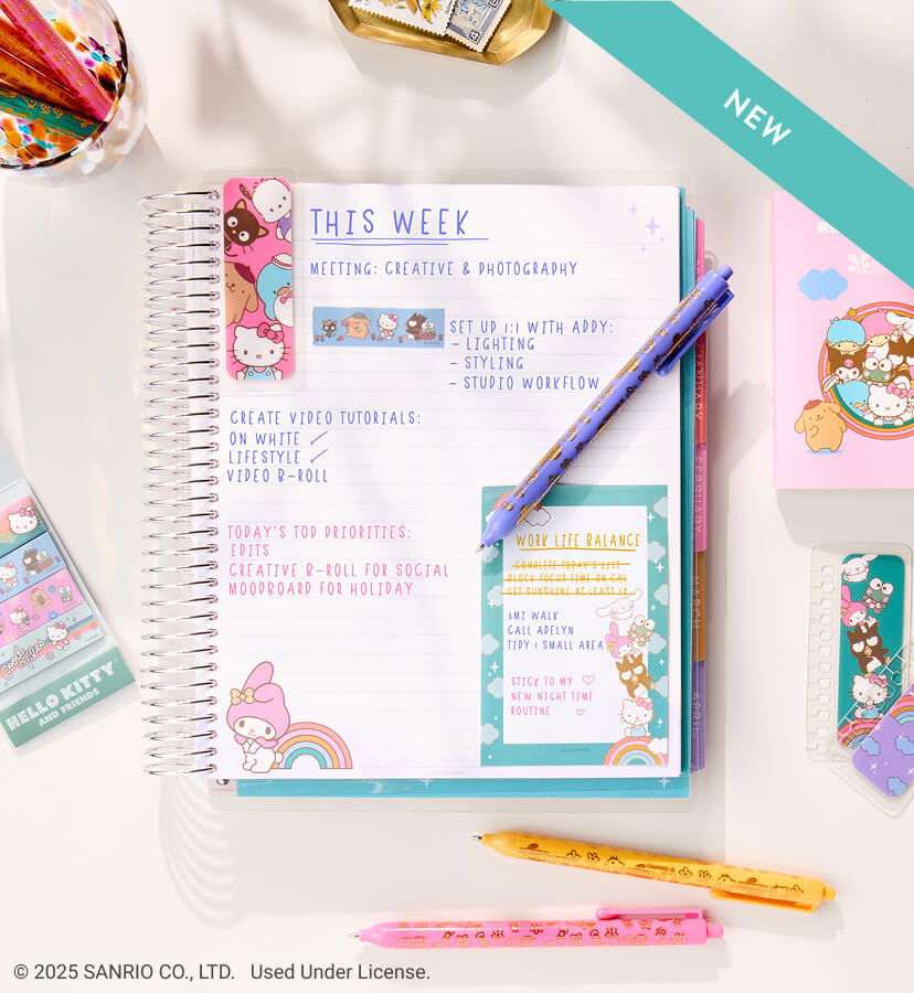 Collection photo of NEW Hello Kitty Special Edition LifePlanner™ and accessories. Click to shop now.