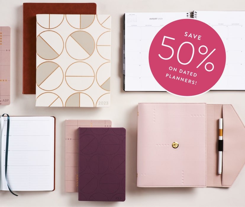 Save 50% on dated planners!