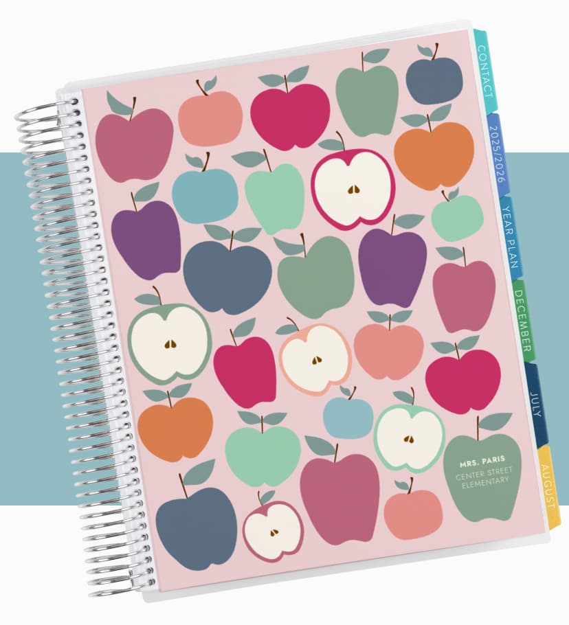 Teacher Lesson Planner featuring Applescape cover design.