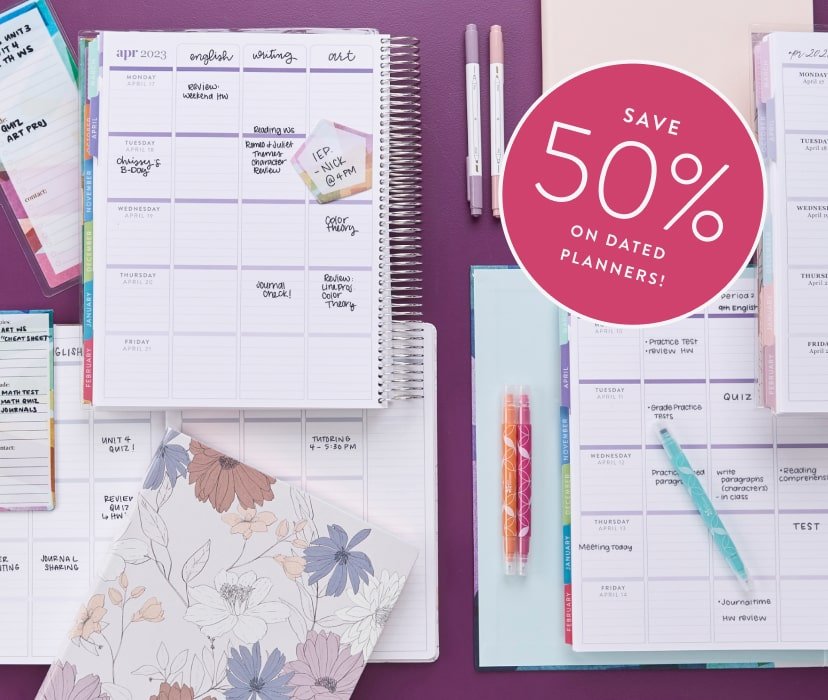 Save 50% on dated planners!